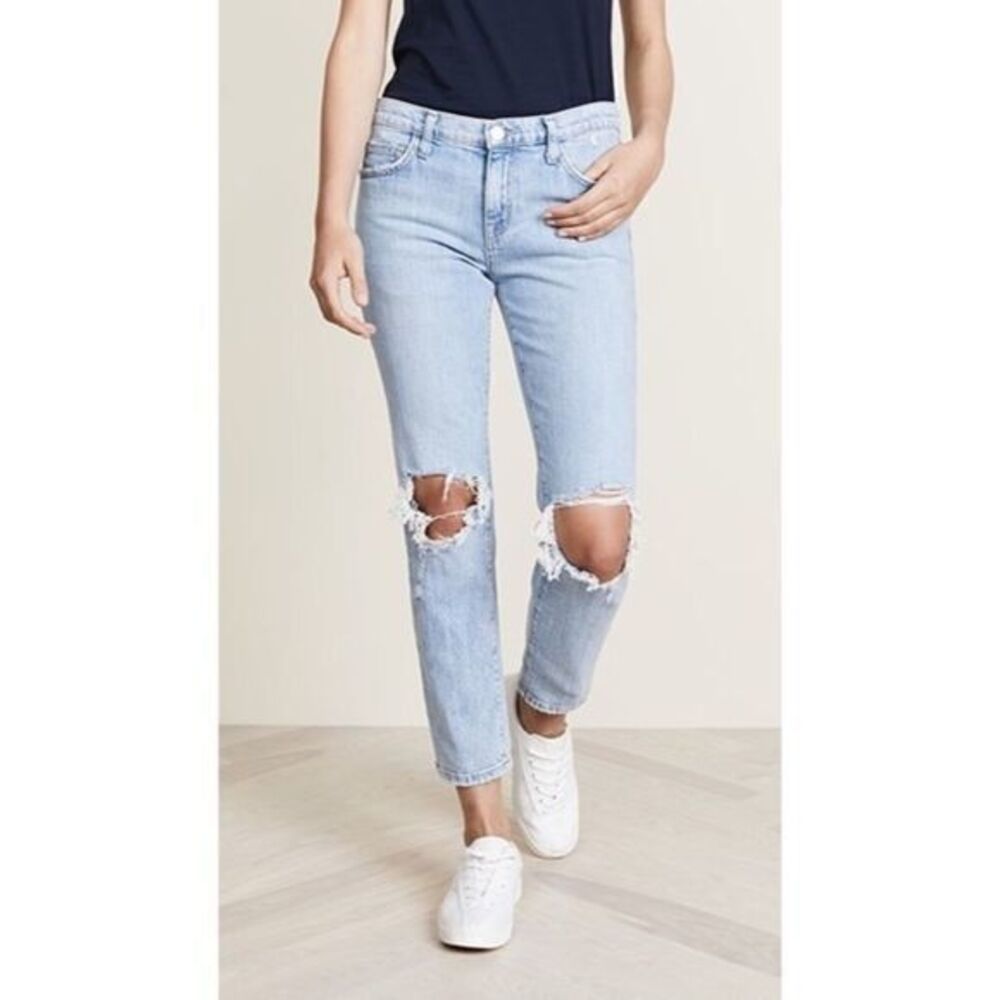 Current Elliott distressed boyfriend jeans